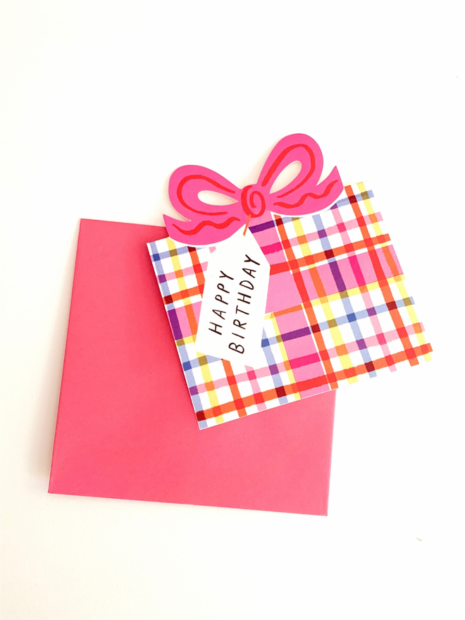 Birthday bow pop up birthday card by Kitty Kenda 