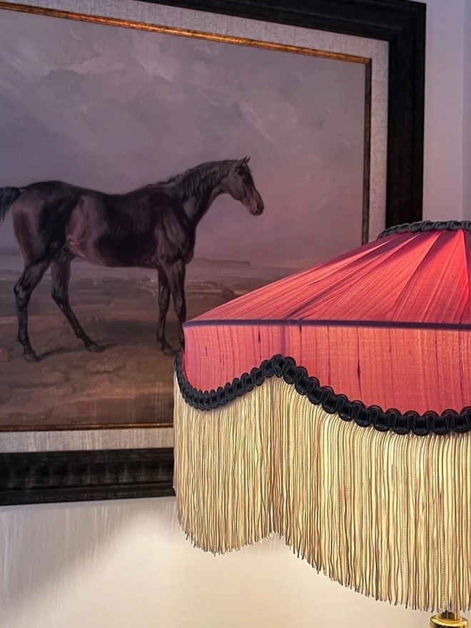 The Peggy Silk Fringed Lampshade