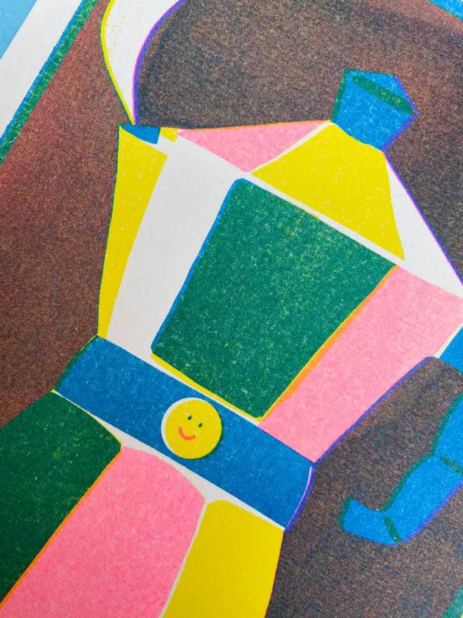 Coffee Pot Risograph Print