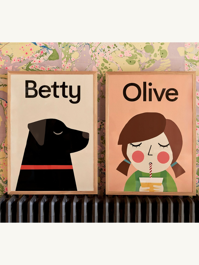 Betty and olive personalised portraits