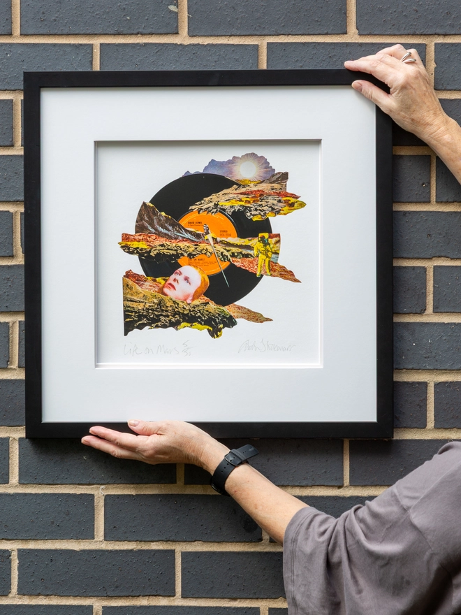 Life on Mars by David Bowie ‘7” Single’ print of an original collaged artwork.