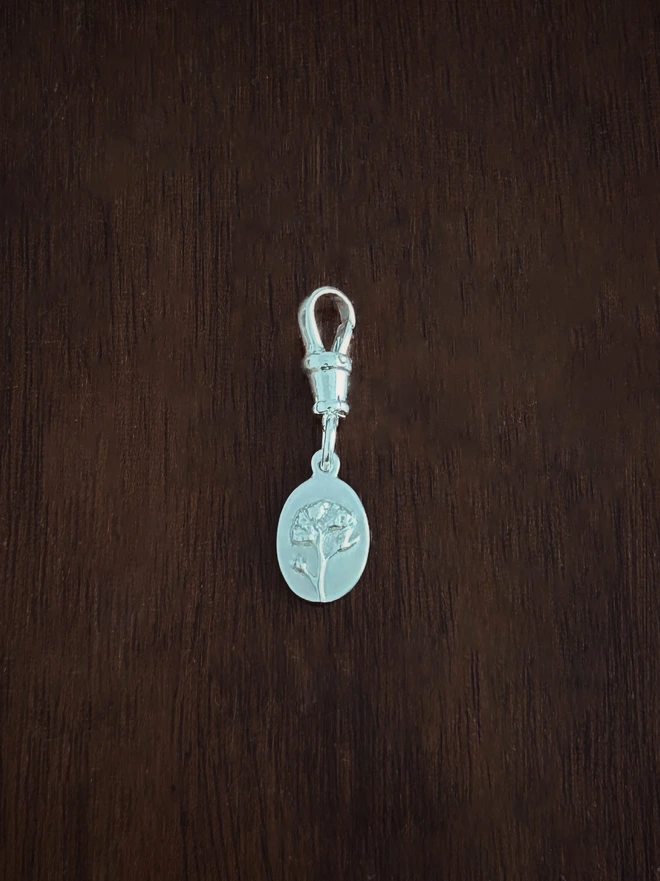 Forget me not medal charm with albert swivel clasp 
