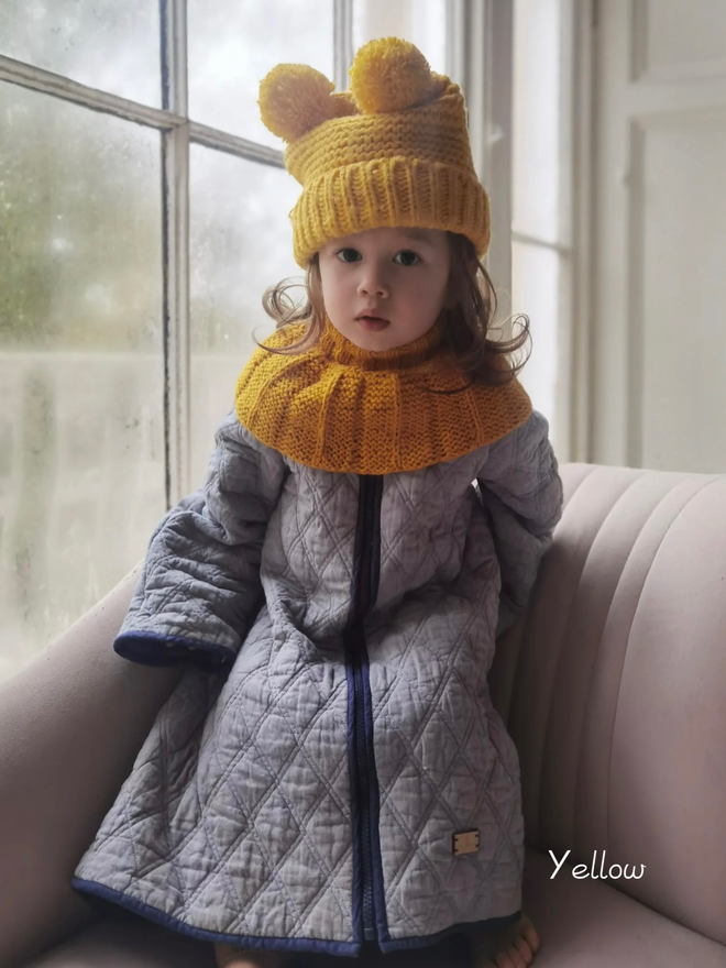 wool neck warmer yellow