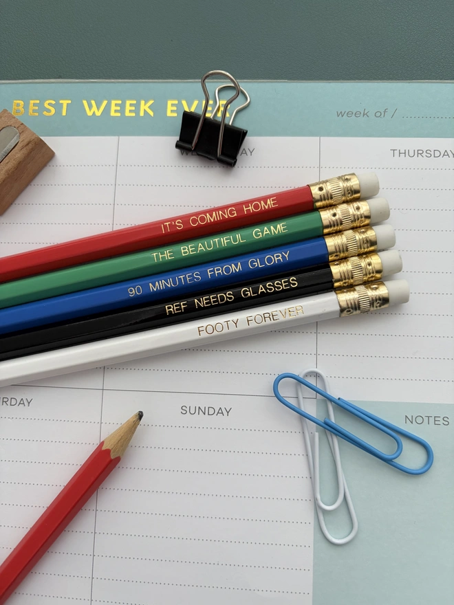 Football Fan HB Pencil Set