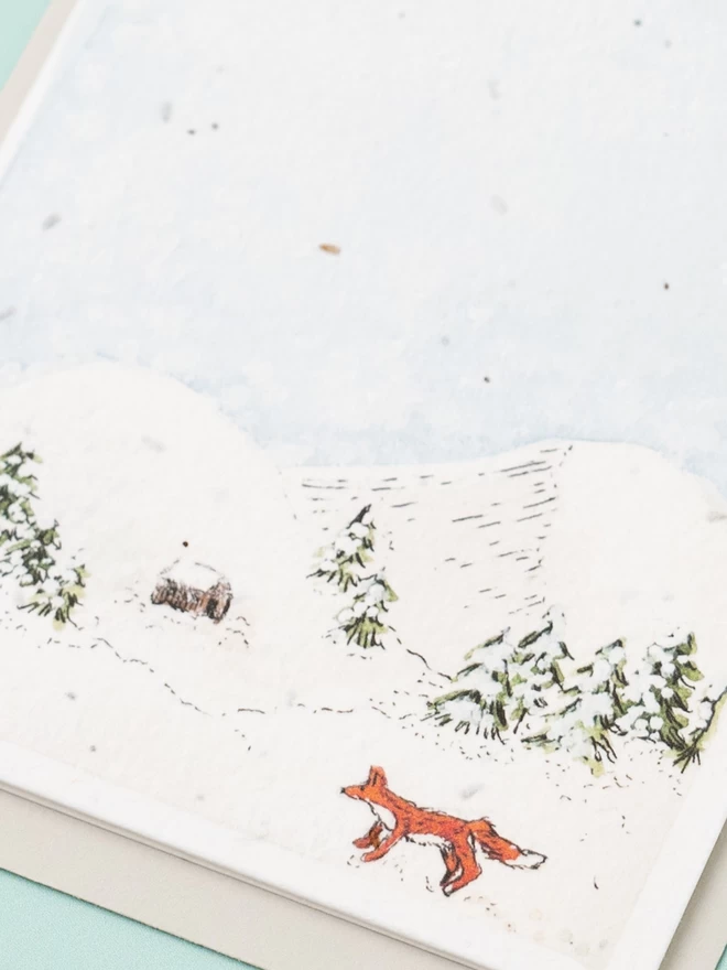 Winter Fox Plantable Christmas Card