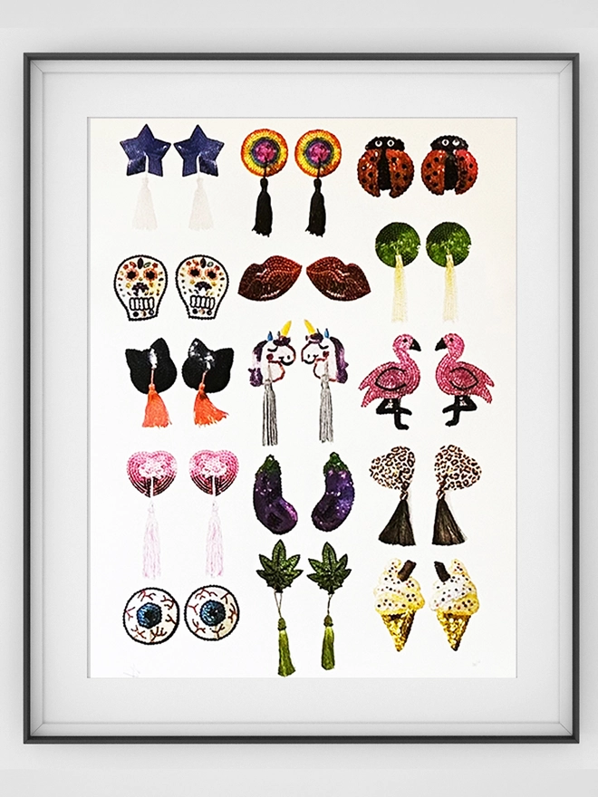 Sequin Nipple Tassel Screen Print