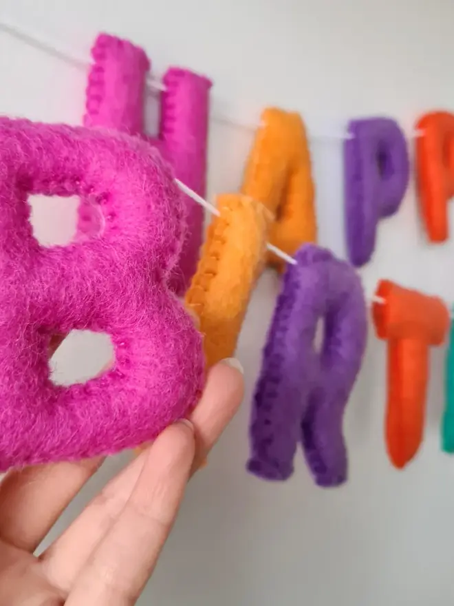 Felt Wool Happy Birthday Garland