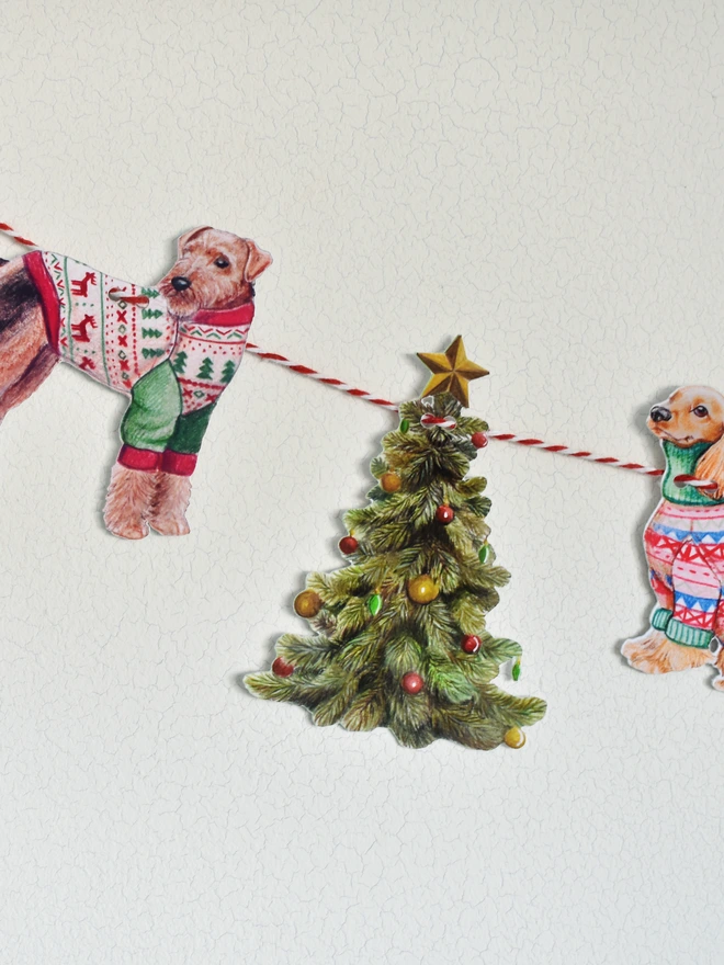 christmas dog garland