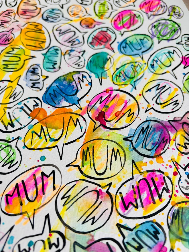 "Mum Mum Mum'' Handwritten Original Artwork
