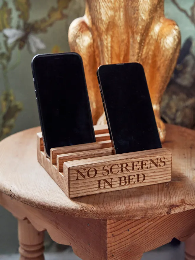 Personalised no screens in bed screen holder