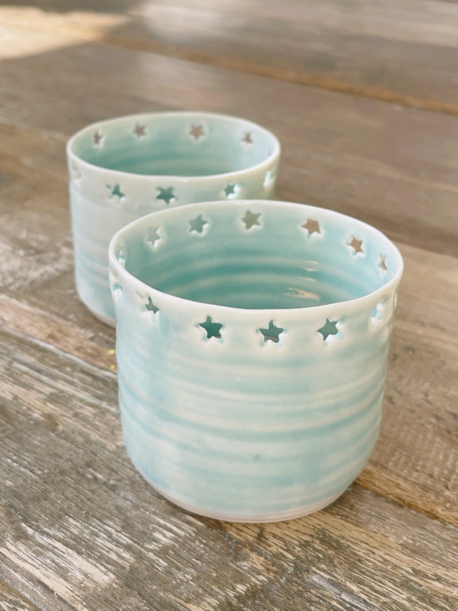 Turquoise Star Candle Holder