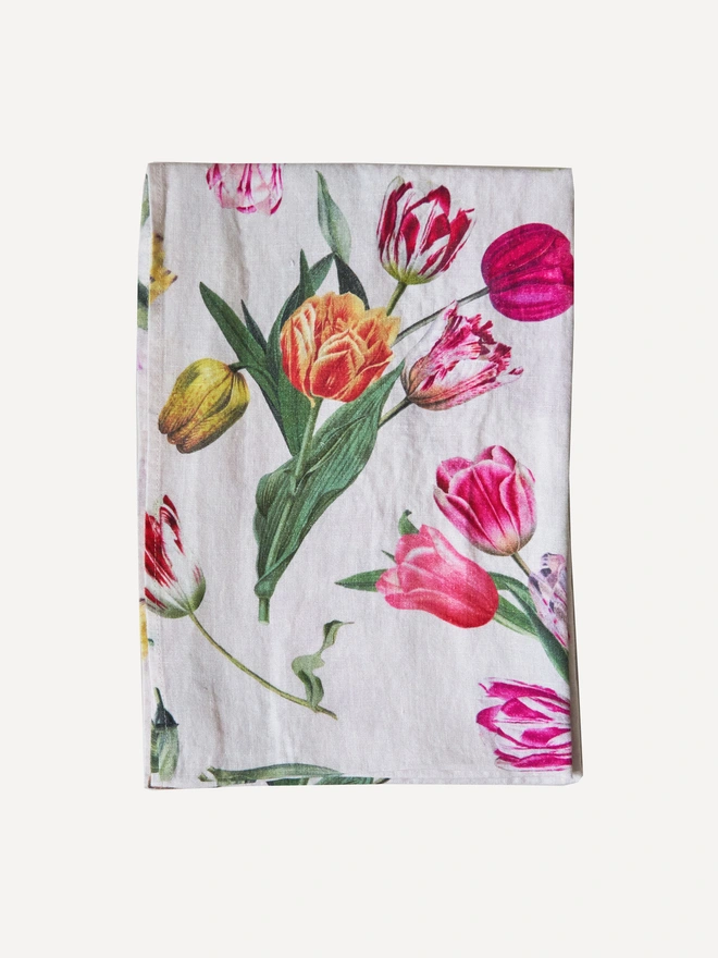 Tulip printed Linen Runner