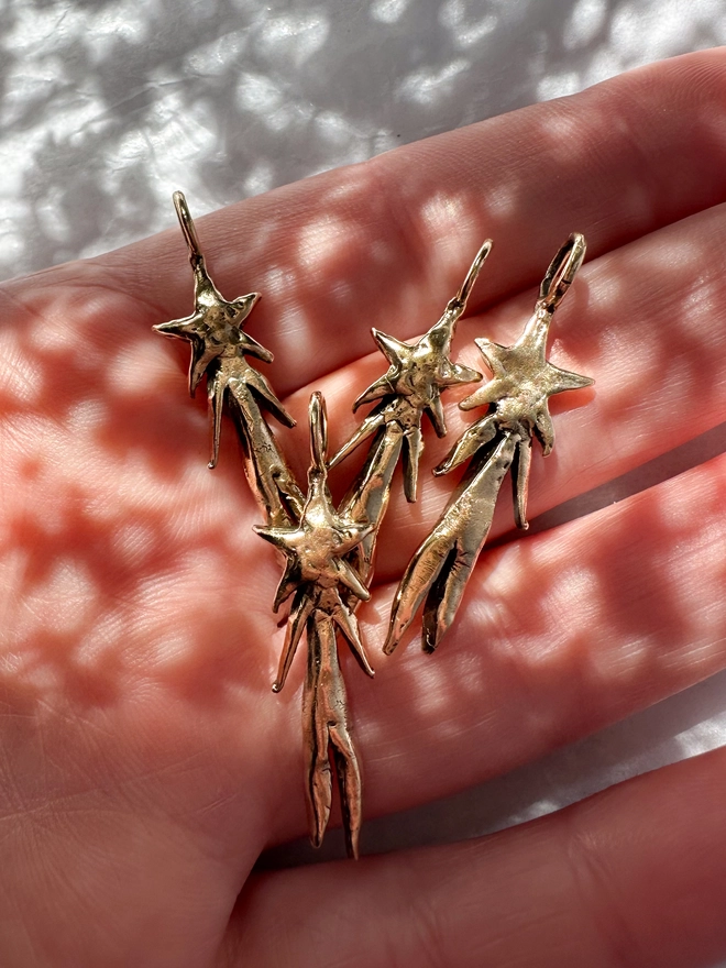 Stargazer pendants in bronze