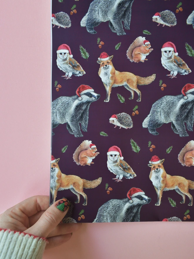 British wildlife wrapping paper