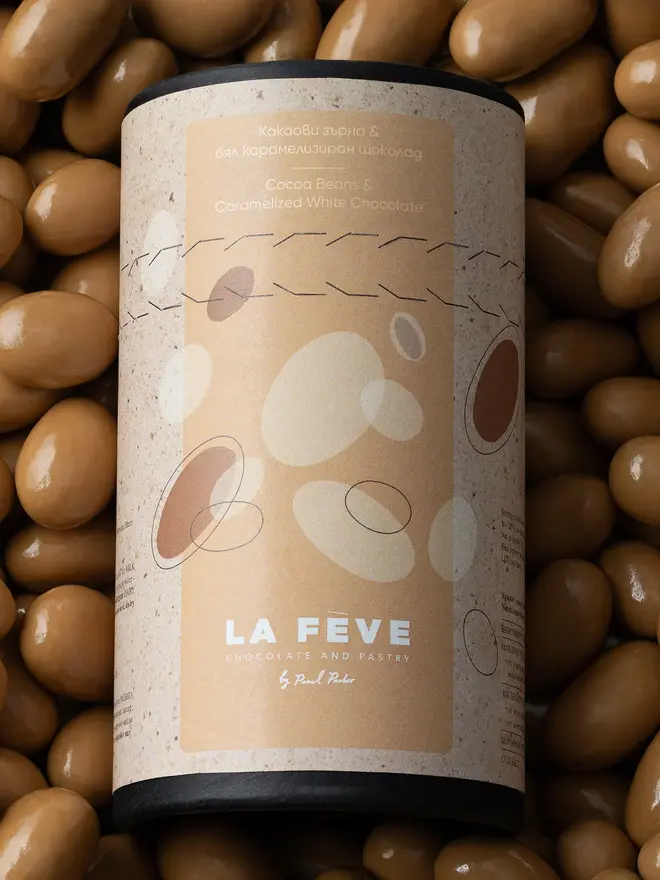 cocoa bean white chocolate balls