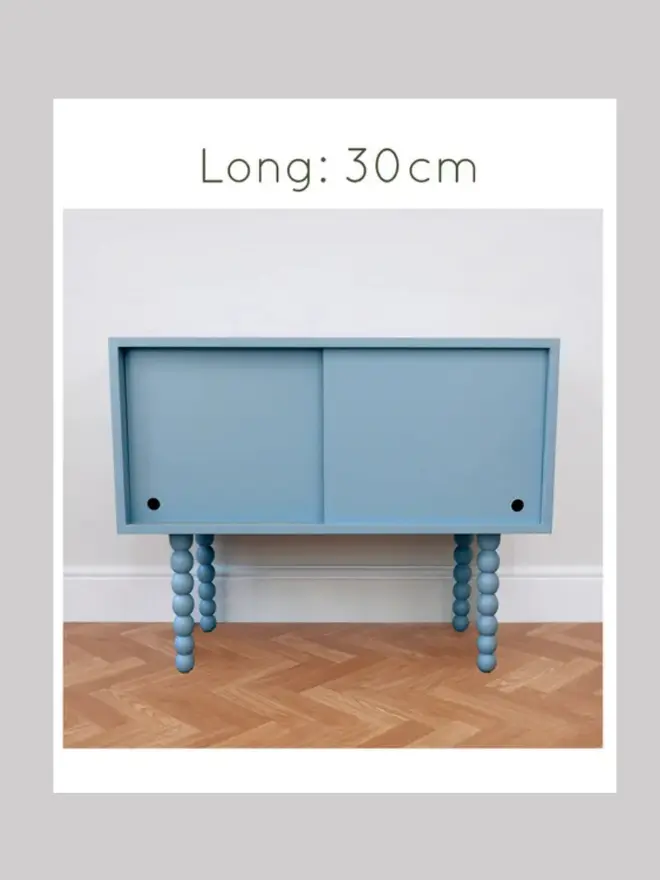 Cottage core Blue Storage Unit With Bobbin Legs