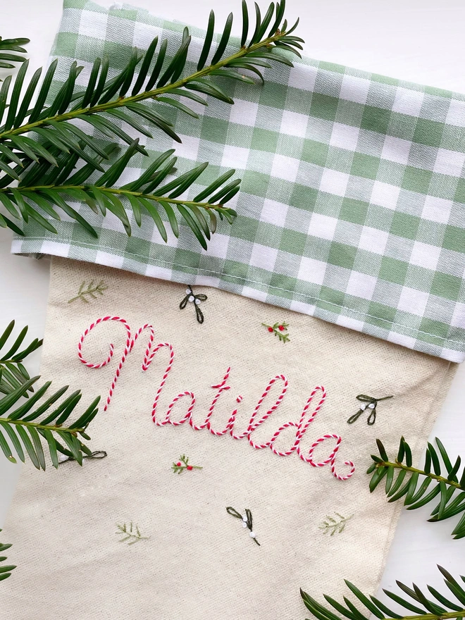 Christmas stocking with the name Matilda