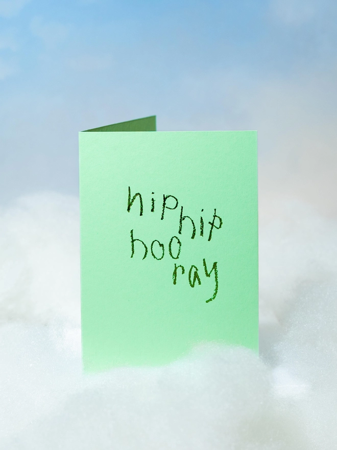 Hip Hip Hooray - Hand Foiled Card