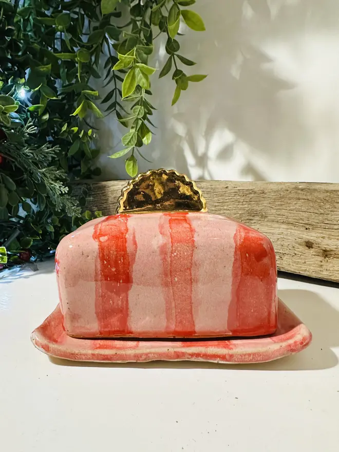 Gold Lidded Butter Dish