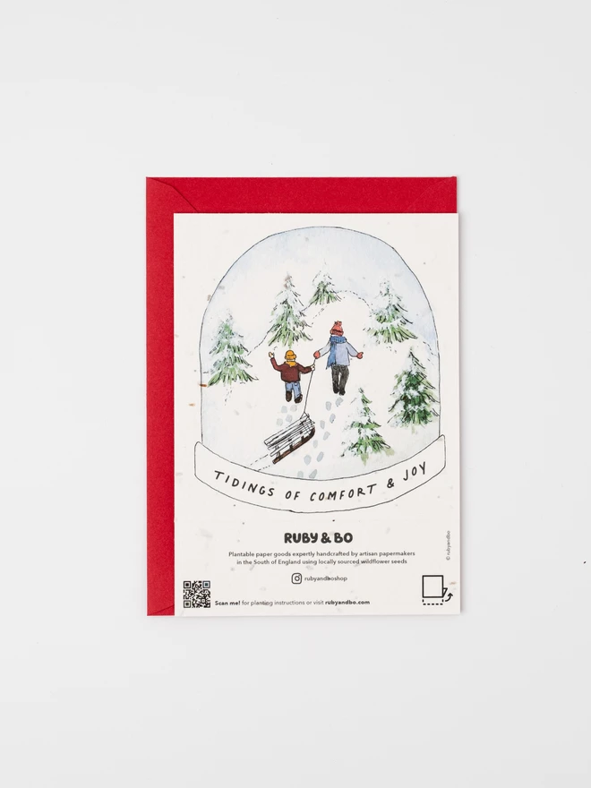 snowglobe plantable christmas card