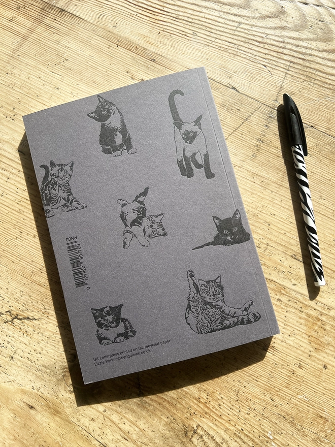 Back of the multi pussycat notebook.