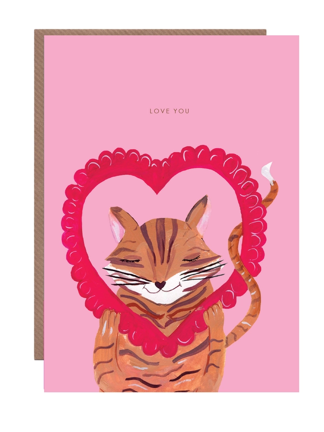 cat valentines day card 