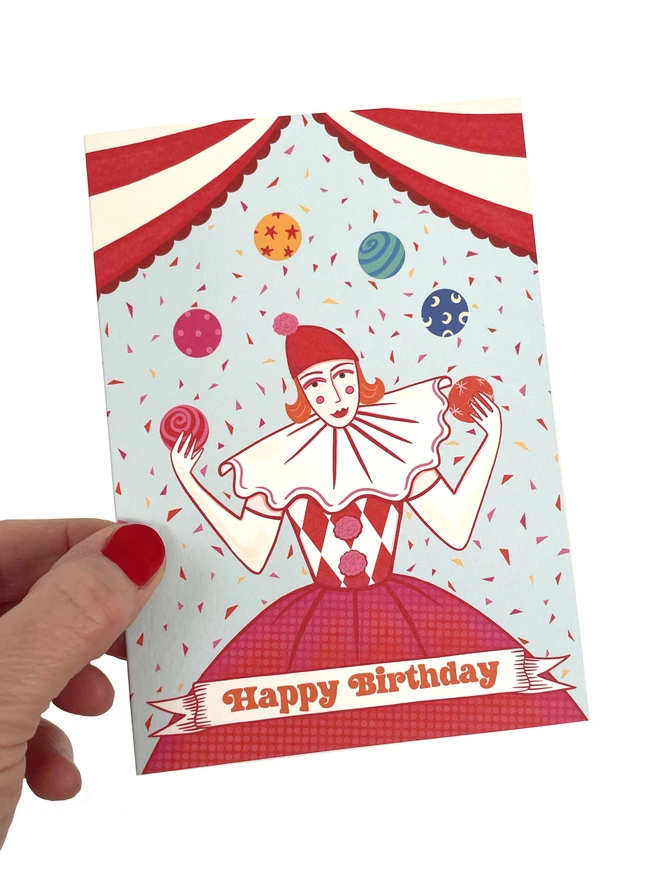 Circus Juggler Birthday Card