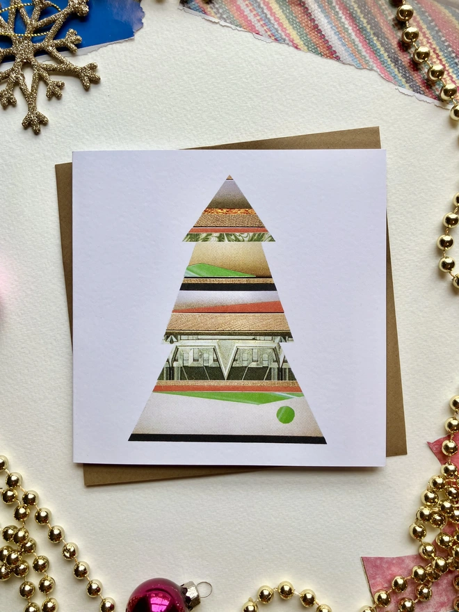 Geometric tree Christmas card