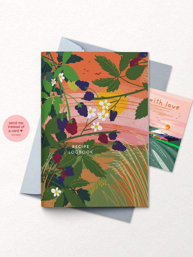 recipe logbook, recipe journal, cookbook journal, baking journal, home cooking notebook, seasonal cooking, farm shop gift, kitchen gift, foodie gift, eco friendly stationery, sustainable notebook, recipe keeper, homemade recipe book