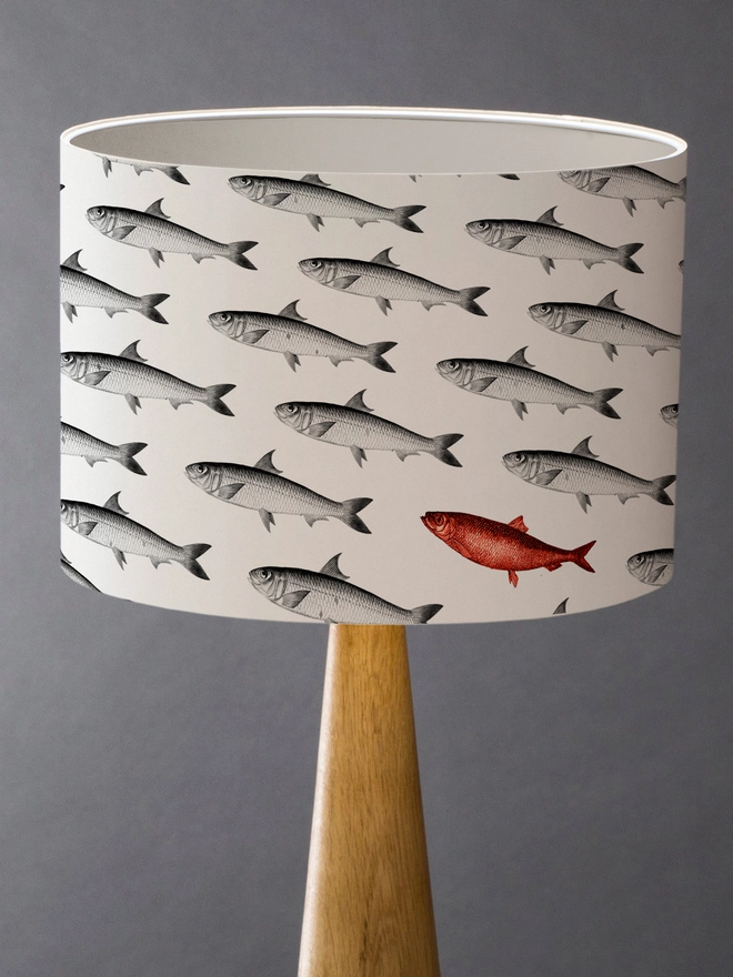 Red Herring and sardine  lampshade by Mountain & Molehill