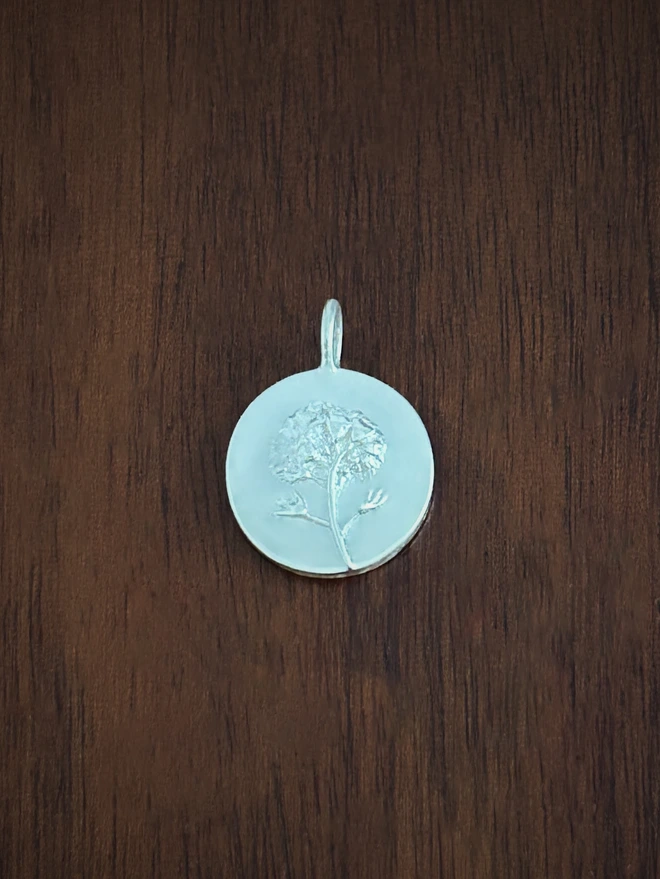 Sterling Silver Forget-Me-Not Coin Charm