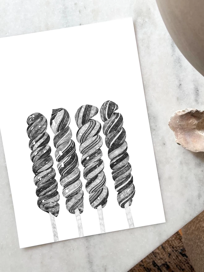 Rock lollies art print