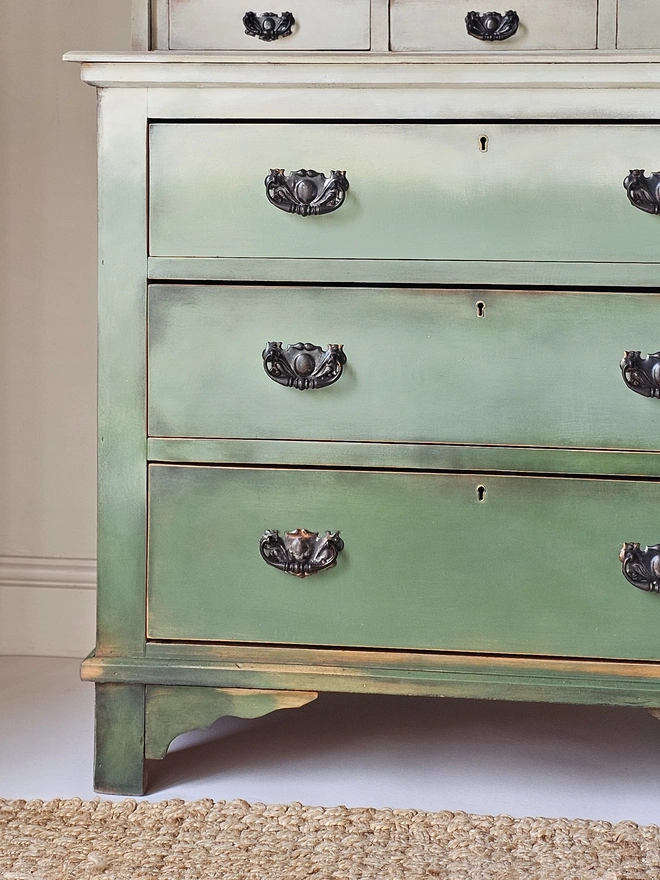 Green Ombre Painted Dressing Table by Chloe Kempster