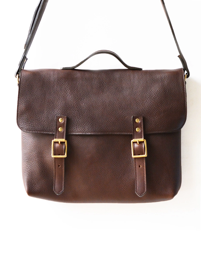 natthakur brown leather satchel
