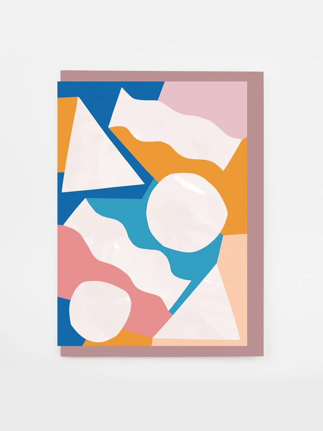 patchwork shapes greeting card