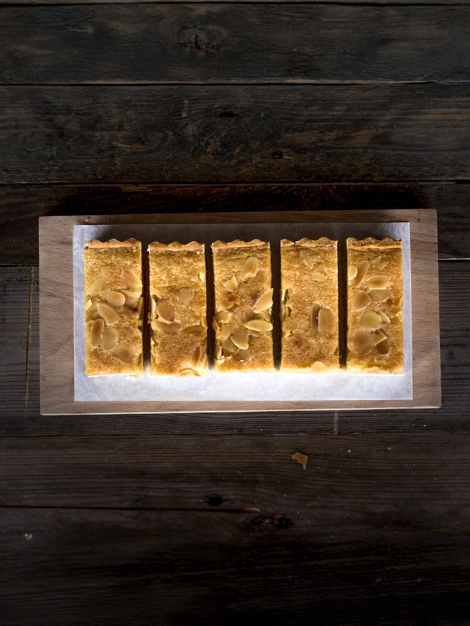 4 slices of Bakewell Tart