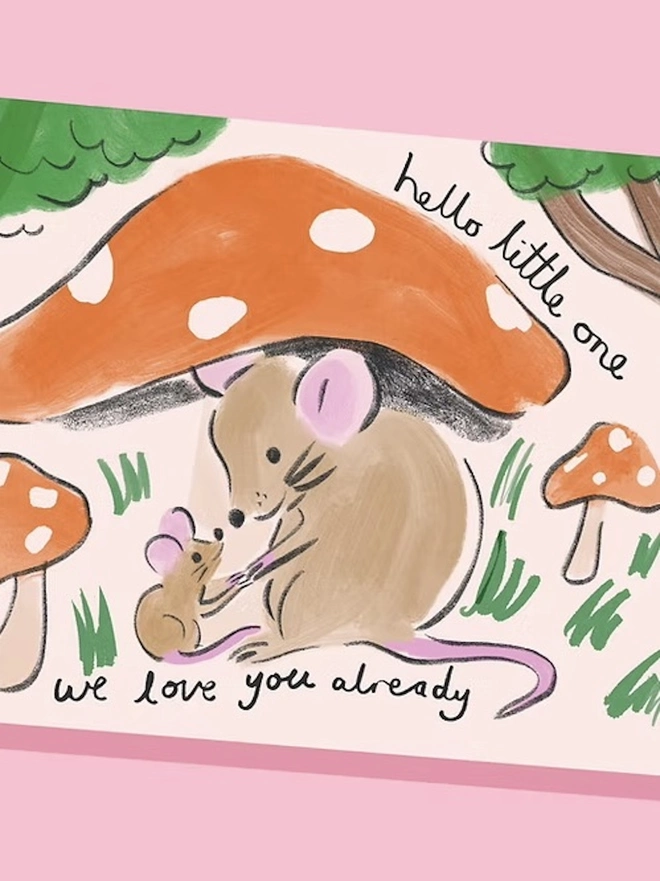 'Hello Little One We Love You Already' Baby Card