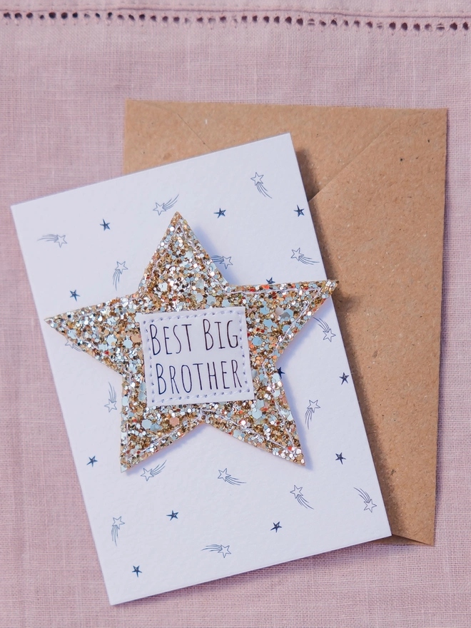 Best bring brother and big sister glitter star patch