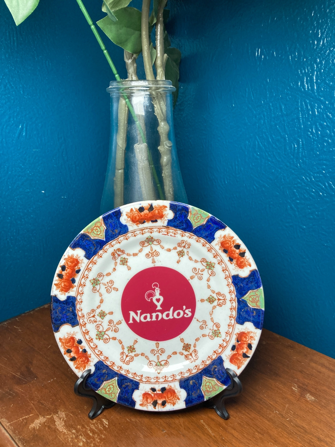 Hand printed Vintage Nando's China Plate