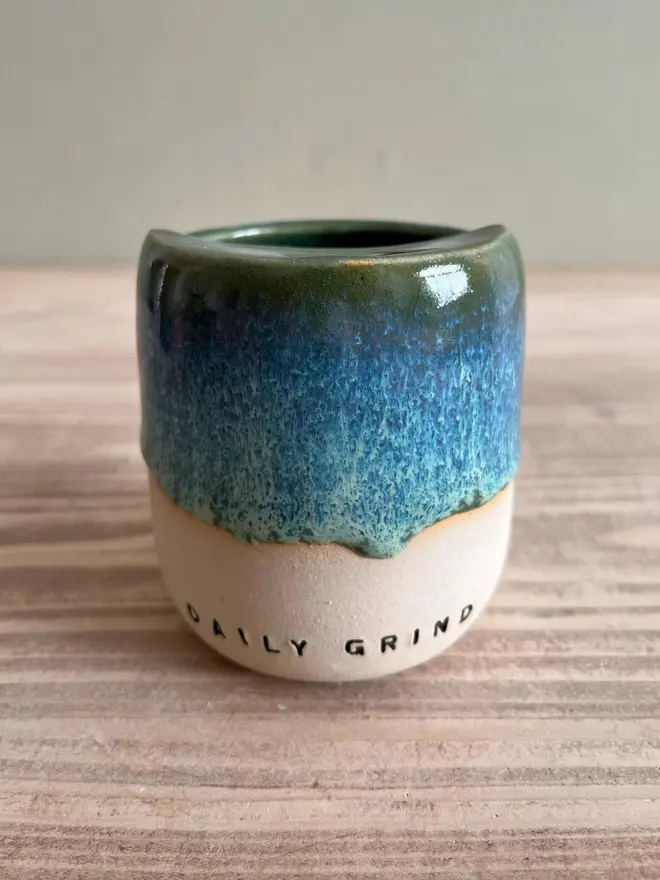 'Daily Grind' Ceramic Travel Cup Green Granite Glaze
