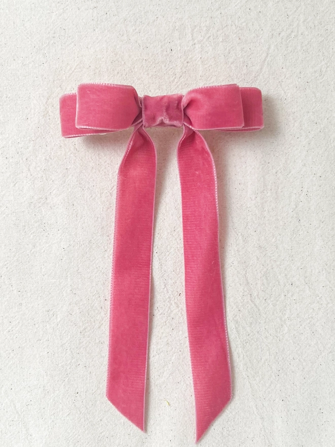 Girls velvet hair bow clip