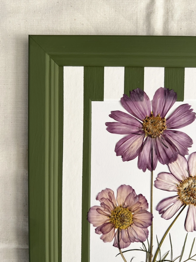 close up of top left corner of frame