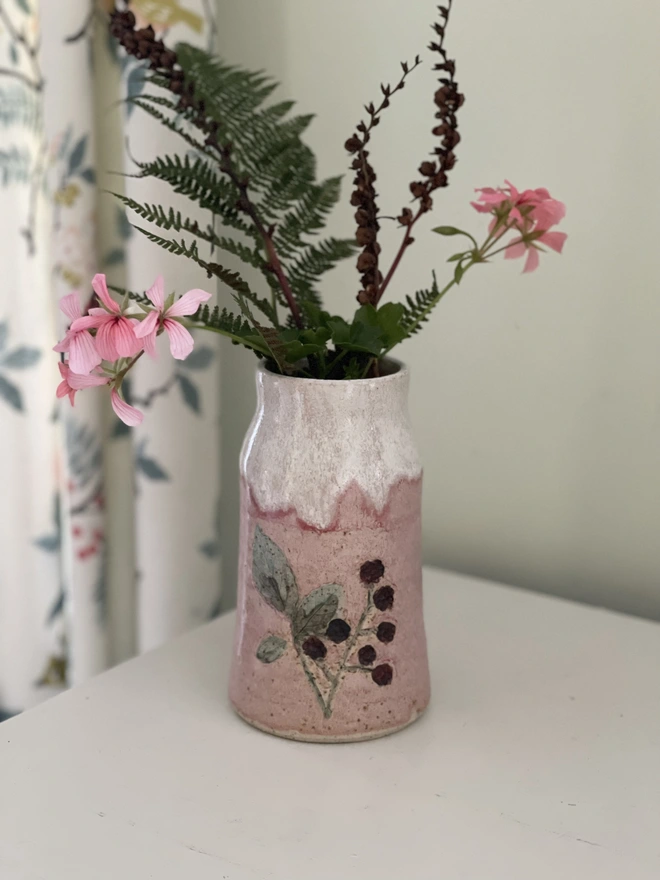 pink pottery vase