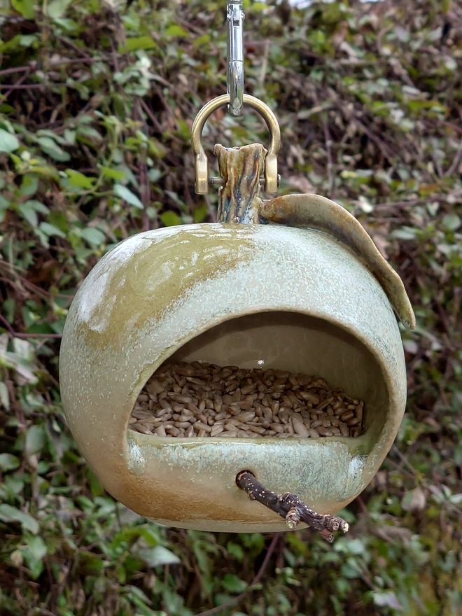Ceramic Garden Apple Bird Feeder