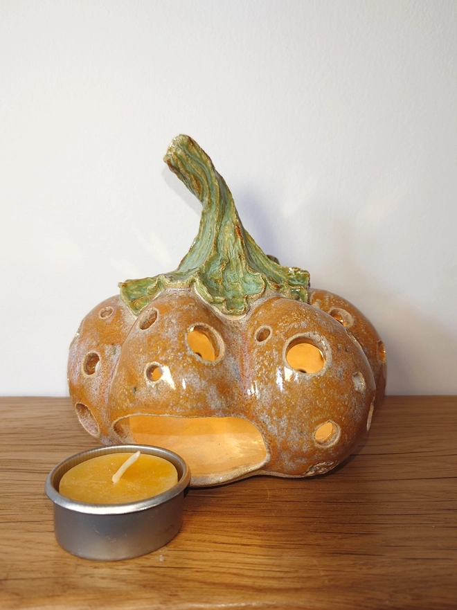 Pumpkin Tea Light Candle Lantern