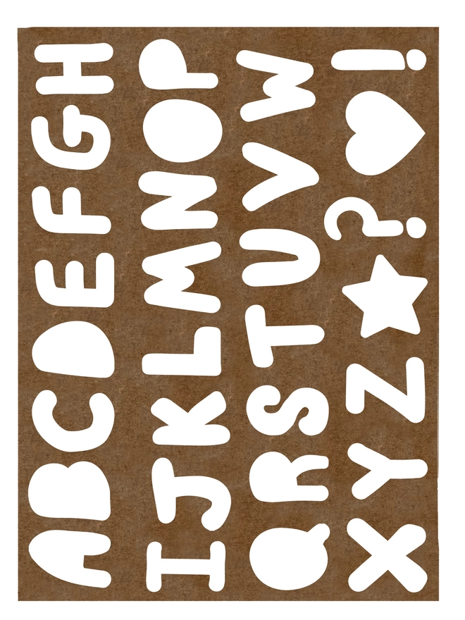 Non plastice oilboard alphabet stencil