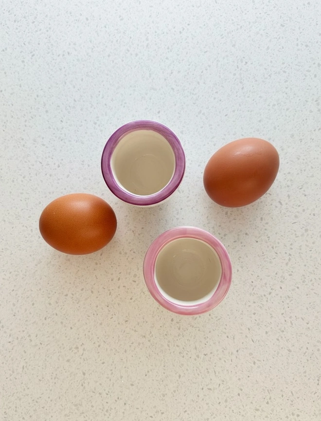 pink and berry rimmed egg cups
