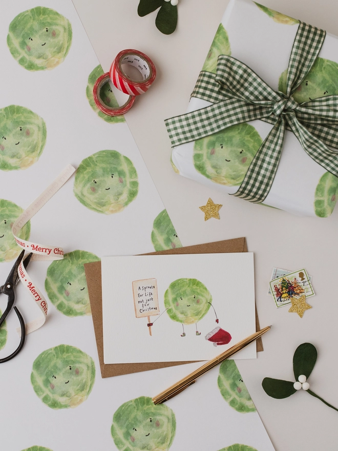 Sprout Gift Wrap and Christmas Card