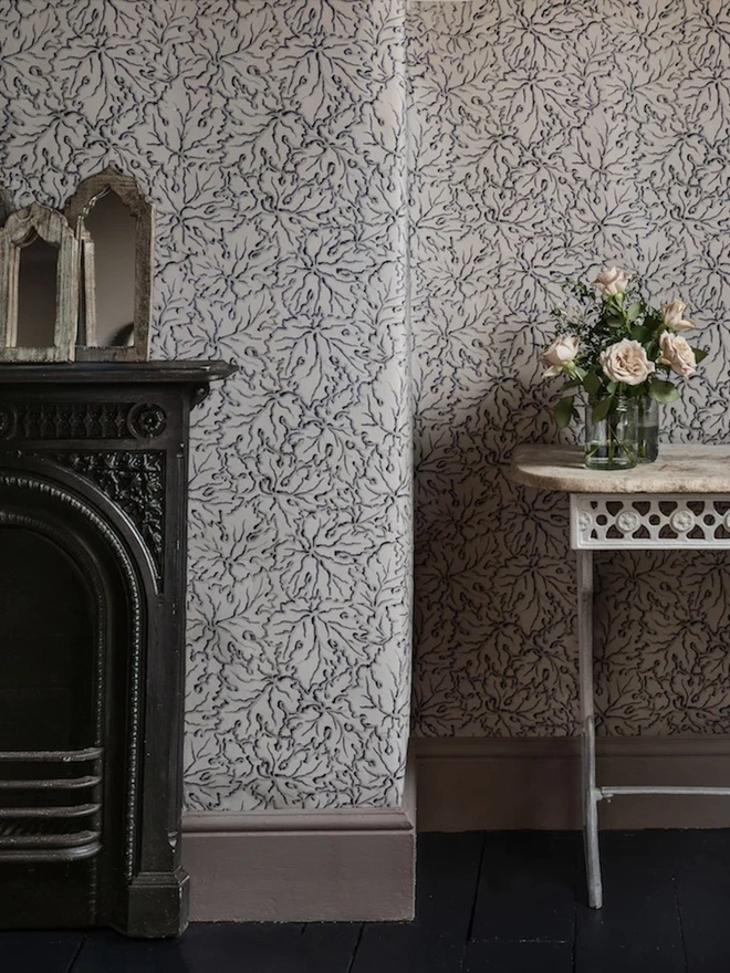 Ethereal Leaves In Misty Wallpaper