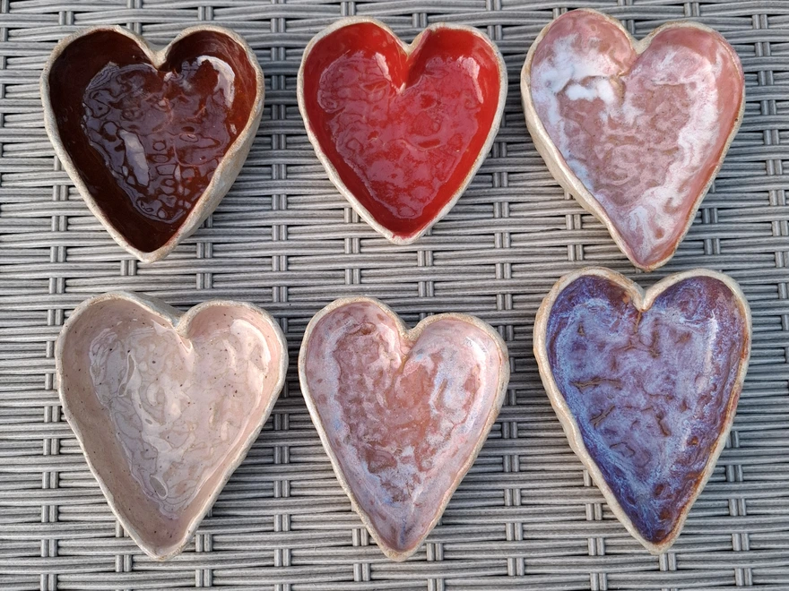 Handmade Ceramic Valentine's Heart Shaped Bowl 